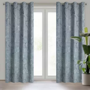 Zasłona ciemnoszaro, grafitowa z marmurkowym wzorem, welwetowa 140x250 cm przelotka WERA Eurofirany