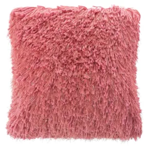 Poszewka na poduszkę 40x40 cm z długim włosem z dodatkiem srebrnej nici pomarańczowa CELIA Eurofirany