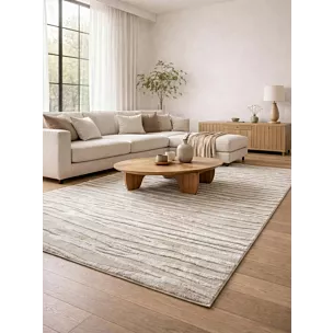 Dywan 60x100 cm beżowo, biały z wypukłym falowanym wzorem NOVA5 Eurofirany