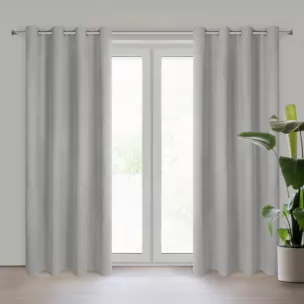 Zasłona stalowa welwetowa 100% zaciemniająca 140x250 cm przelotka NITA Eurofirany