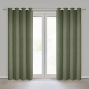 Zasłona oliwkowa zaciemniająca gładka 140x250 cm przelotka - NERISA Eurofirany