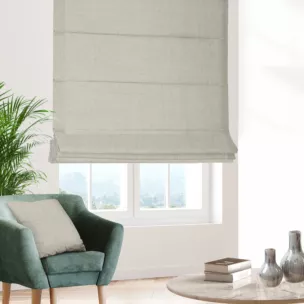 Roleta rzymska naturalna z tkaniny z jodełkowym wzorem geometrycznym