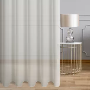 Firana szyta na tunelu naturalna z delikatnej w dotyku, gęsto tkanej, matowej krepy, wykończona obciążnikiem