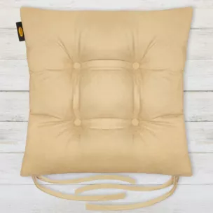 Poduszka na krzesło dwustronna 40 x 40 x 8 cm welurowa beżowa ADORE Eurofirany