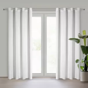 Zasłona biała z gładkiego welwetu 140x250 cm przelotka PIERRE Eurofirany