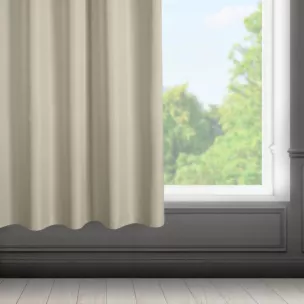 Zasłona ciemnobeżowa z matowej gładkiej tkaniny 140x175 cm przelotka RITA Eurofirany