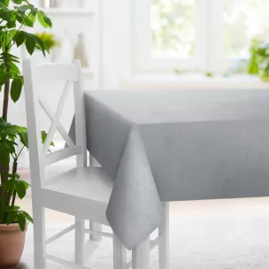 Obrus szyty ITALIA srebrny z tkaniny welwetowej o delikatnym połysku