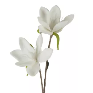 Kwiat sztuczny magnolii biały z pianki foamirian 70 cm