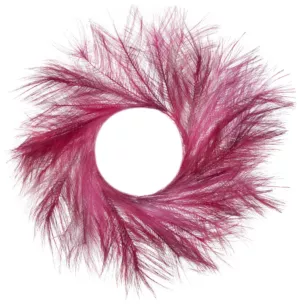 Wianek sztuczny z trawy pampasowej bordowo, fioletowa 40 cm