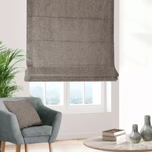 Roleta rzymska SAFIRA brązowa z moherowej połyskującej tkaniny