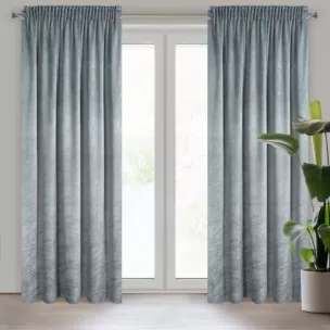 Zasłona stalowa ze wzorem marmurku z welwetu 140x270 cm taśma RIVA Eurofirany