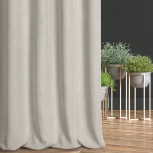 Zasłona szyta na taśmie fala naturalna z tkaniny o grubym splocie i efektem melanżu