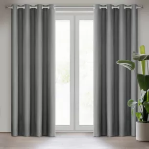 Zasłona szara z matowej gładkiej tkaniny 140x250 cm przelotka RITA Eurofirany