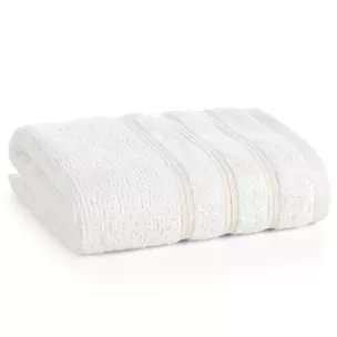 Ręcznik kąpielowy 50x90 cm bawełniany kolor kremowy w błyszczące paseczki AMIRA Eurofirany