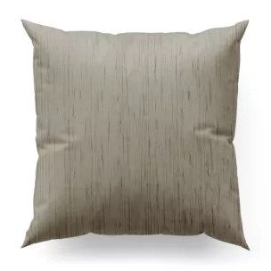 Poszewka szyta ciemnobeżowa z tkaniny welwetowej w pionowe prążki, wykończona obciążnikiem