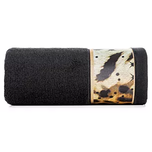 Ręcznik kąpielowy 50X90 cm bawełniany kolor czarny z designerską bordiurą 500 g/m2 EVA 15 Eva Minge Eurofirany