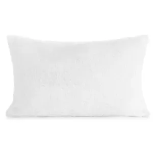 Poszewka na poduszkę 30x50 cm biała z miękkiej futrzanej tkaniny NINA Eurofirany