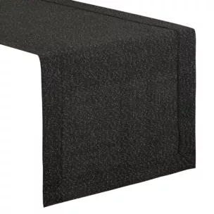 Bieżnik na stół 40x140 cm o strukturze płótna STELLA 1 z dodatkiem srebrnej nici