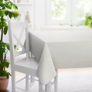 Obrus szyty naturalny z tkaniny z dodatkiem lnu, z melanżowym splotem ekologiczna