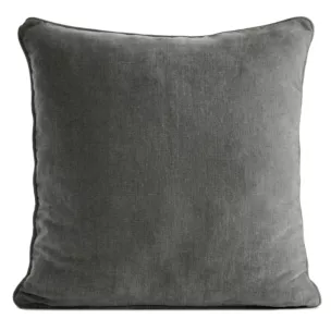 Poszewka na poduszkę 45x45 cm stalowa z szenilowej tkaniny - VANI Eurofirany