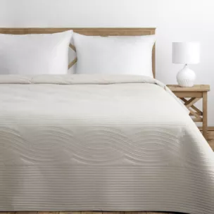 Narzuta welwetowa kremowa 170x210 cm pikowana metodą hot press - VELVET2 Eurofiran