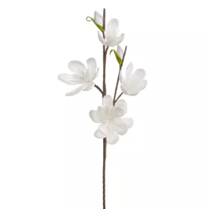 Kwiat sztuczny biały z plastycznej pianki foamiran 69 cm Eurofirany