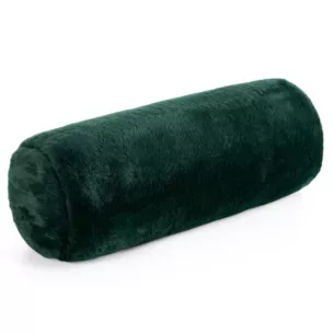 Poduszka wałek 15x45 cm ciemnozielona z miękkiej futrzanej tkaniny  NINA Eurofirany