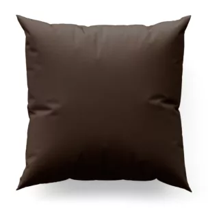 Poszewka szyta brązowa z gładkiej tkaniny zaciemniającej typu dimout wykończona obciążnikiem