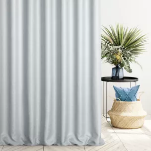 Zasłona szyta na taśmie fala platynowa z tkaniny typu dimout o średnim stopniu zaciemnienia