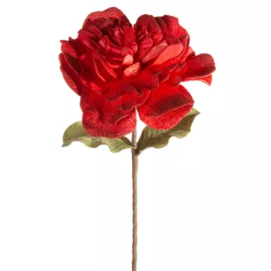 Kwiat sztuczny czerwony z plastycznej pianki foamiran 70 cm Eurofirany