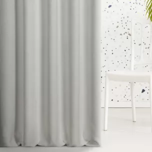 Zasłona szyta na taśmie fala srebrna z miękkiej tkaniny szenilowej