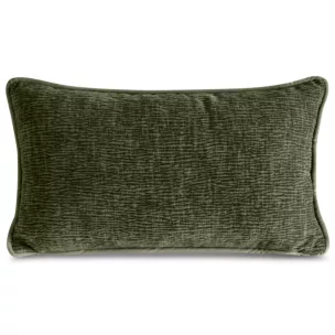 Poszewka na poduszkę 30x50 cm oliwkowa z szenilowej garbowanej tkaniny ROSI Eurofirany