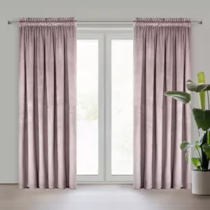 Zasłona welwetowa pudrowy róż 140 x 270 cm taśma - ROSA - Design 91 Eurofirany