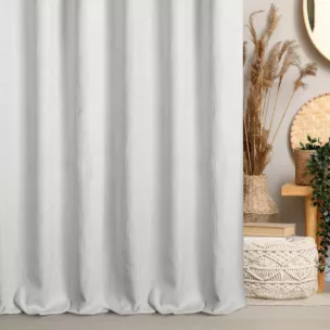 Zasłona szyta na taśmie 5 cm naturalna z matowej tkaniny o grubym splocie z efektem melanżu