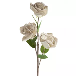 Kwiat sztuczny ciemnobeżowy z plastycznej pianki foamiran 50 cm Eurofirany