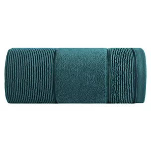Ręcznik kąpielowy 70x140 cm bawełniany kolor ciemnoturkusowy z welurową bordiurą 500 g/m2 EMMA Eurofirany