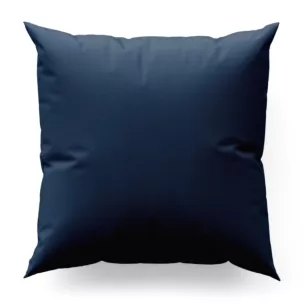 Poszewka szyta granatowa z gładkiej tkaniny z delikatnym połyskiem