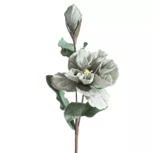 Kwiat sztuczny popielaty z plastycznej pianki foamiran 70 cm Eurofirany