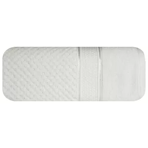 Ręcznik kąpielowy 70x140 cm bawełniany kolor biały z welwetową bordiurą 500 g/m2 JESSI Eurofirany