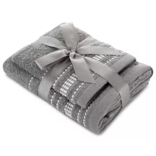 Zestaw ręczników bawełnianych 2 szt kolor stalowy 500 g/m2 NEL JOLY Eurofirany