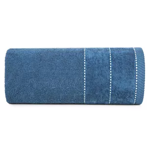 Ręcznik kąpielwoy 50x90 cm bawełniany kolor niebieski z welurową bordiurą 500 g/m2 ELZA Eurofirany