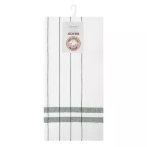Ściereczka kuchenna 50x70 cm bawełniana kolor biały ,zielony zdobiona kratką 200 g/m2 CHECK Eurofirany