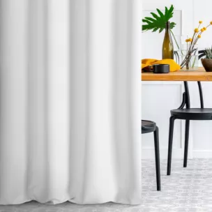 Zasłona szyta na flexach VISCAYA biała z melanżowej i miłej w dotyku tkaniny