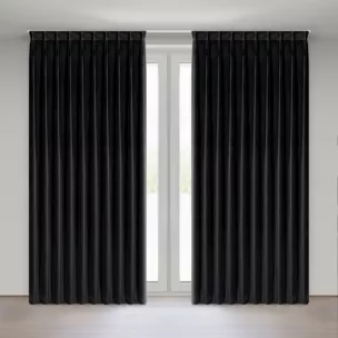 Zasłona czarna z welwetowej tkaniny 125x270 cm system flex - MELANIE Eurofirany