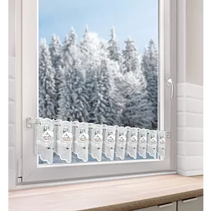 Tkanina firanowa zazdrostka ze świątecznym haftem