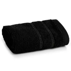 Ręcznik do rąk 30x50 cm bawełniany kolor czarny w błyszczące paseczki AMIRA Eurofirany