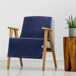 Narzuta-koc na fotel z polaru 70x160 cm granatowa LORI DESIGN 91 Eurofirany