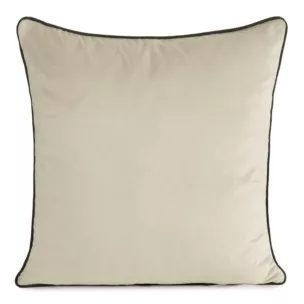 Poszewka na poduszkę 45x45 cm welwetowa o delikatnym połysku z ozdobną lamówką beżowa GAJA 2 Eurofirany