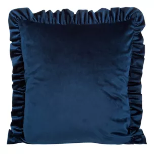 Poszewka na poduszkę 45x45 cm welwetowa zdobiona na brzegach falbanami złota VELVET 25 EUROFIRANY PREMIUM