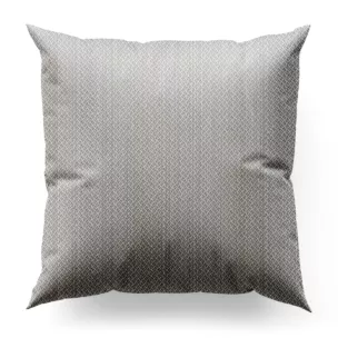 Poszewka szyta srebrna z tkaniny w drobny dwukolorowy przeplatany wzór